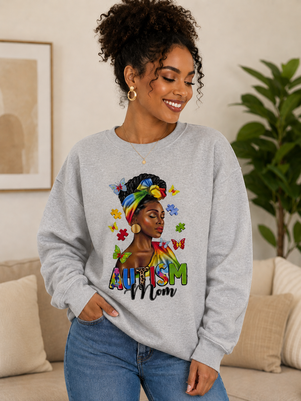 Autism Mug Sweatshirt in Grey