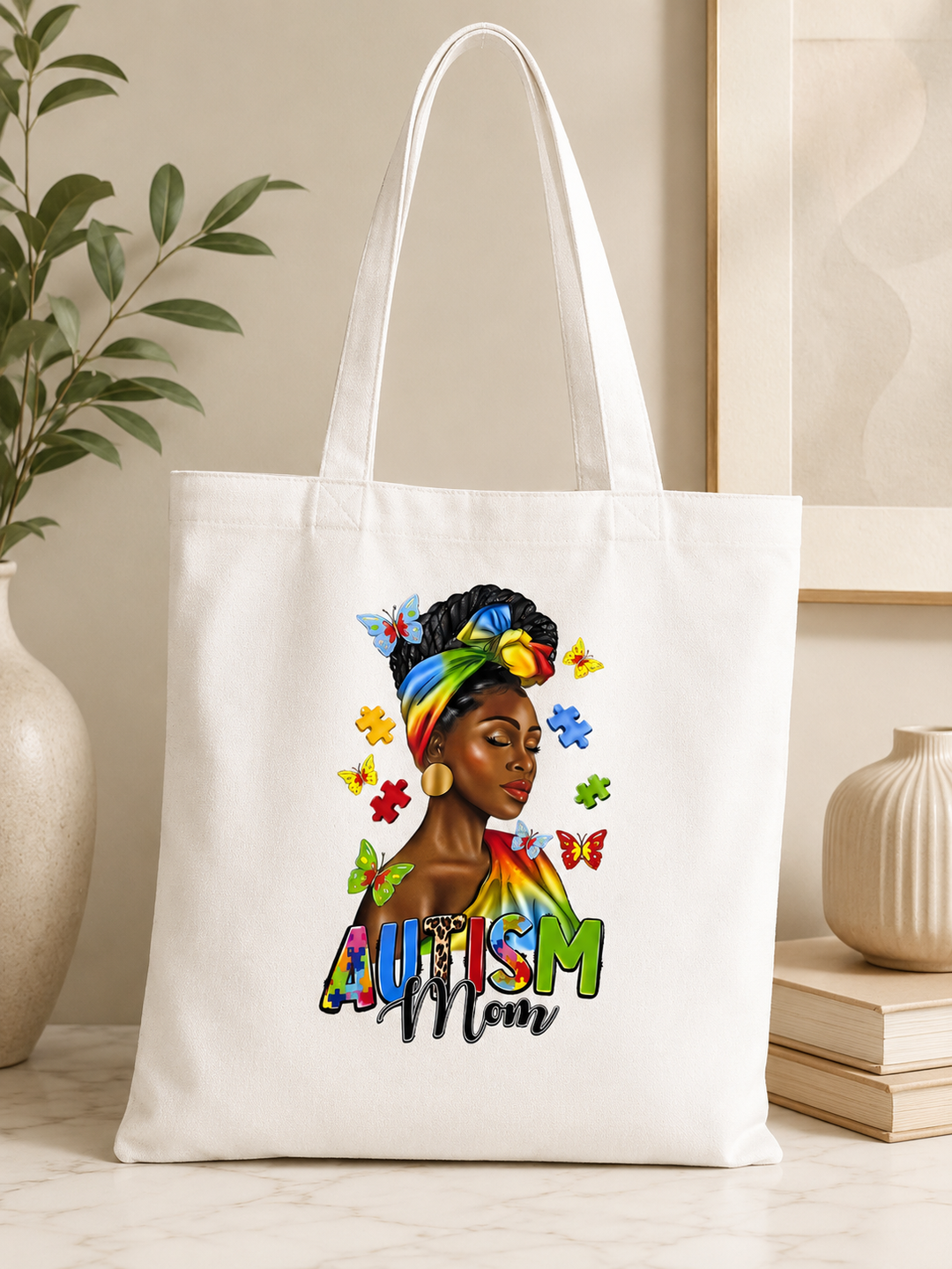 Autism Mom Canvas Tote Bag