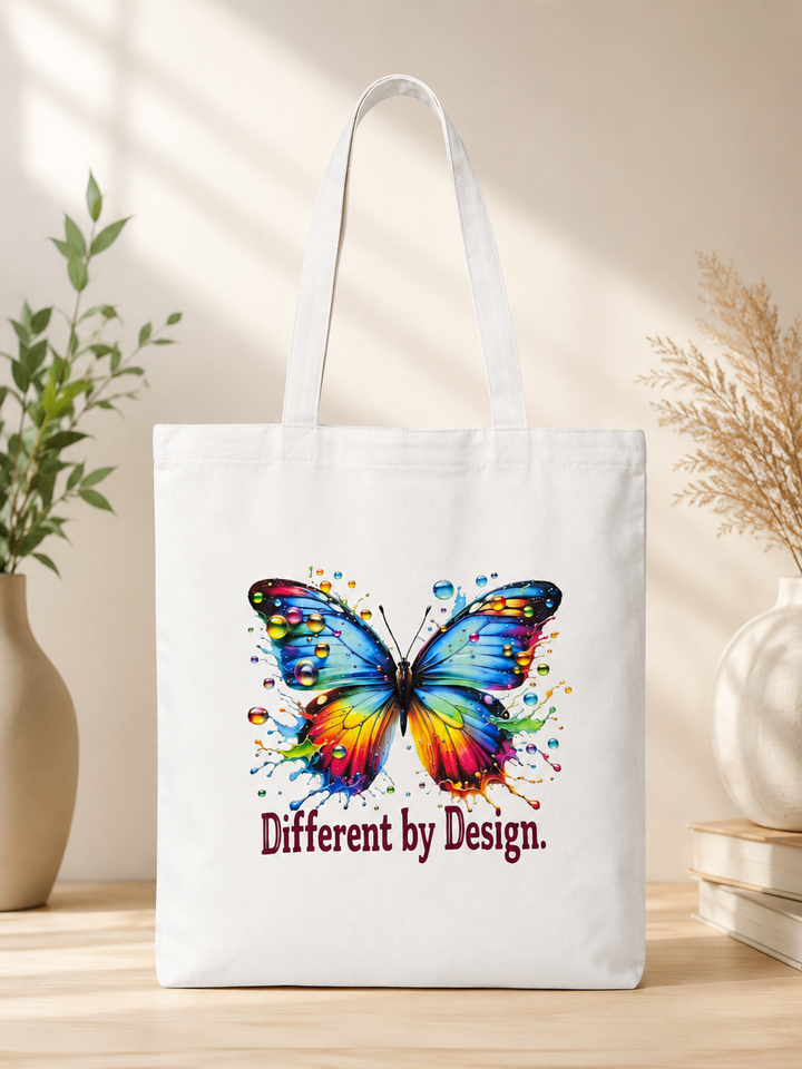 Different by Design canvas tote bag