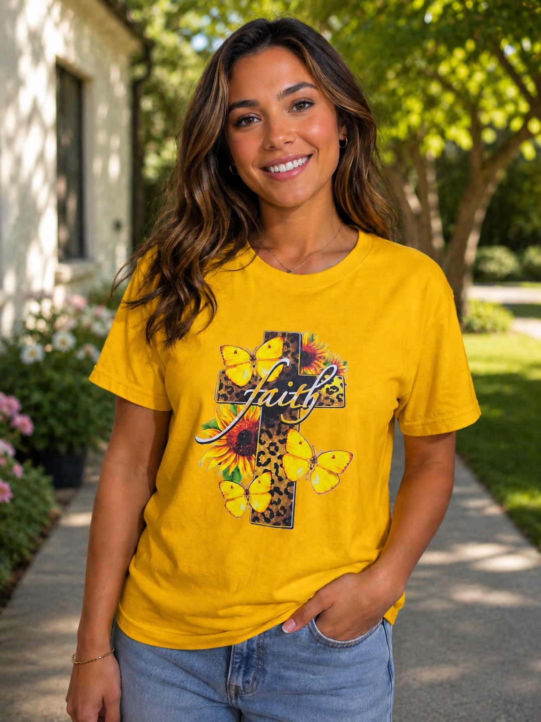 Faith T Shirt in Gold
