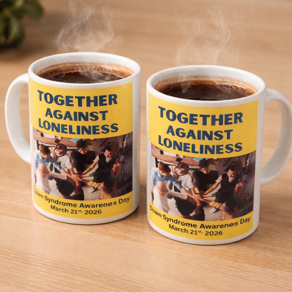 Together Against Loneliness – Down Syndrome Awareness Mug (2026 Edition)